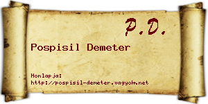 Pospisil Demeter névjegykártya